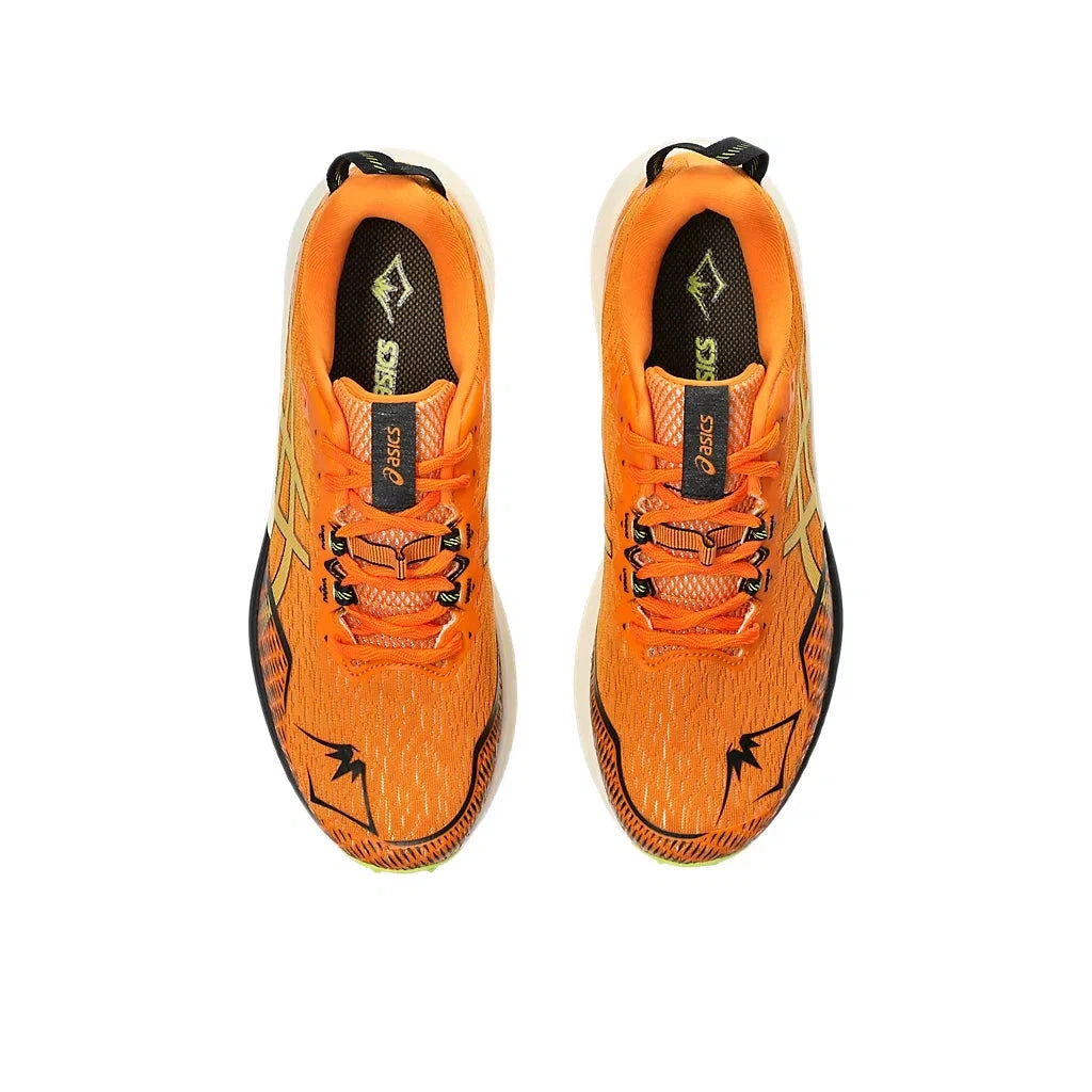 Blazing Trails: Asics Fuji Lite 4 in Fiery Orange and Zesty Neon Lime. Go Further, Faster.